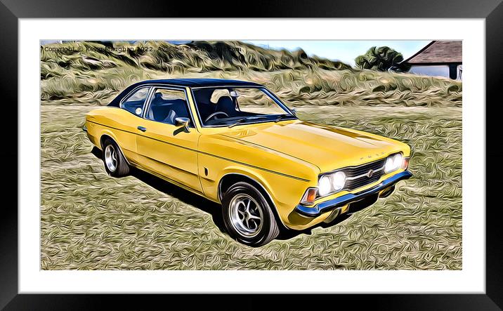 1976 Ford Cortina Mk3 (Digital Art) Framed Mounted Print by Kevin Maughan