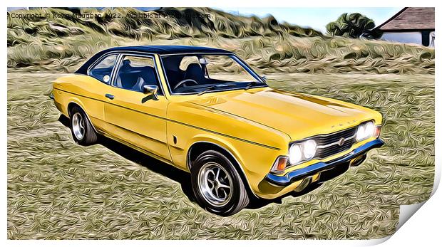 1976 Ford Cortina Mk3 (Digital Art) Print by Kevin Maughan