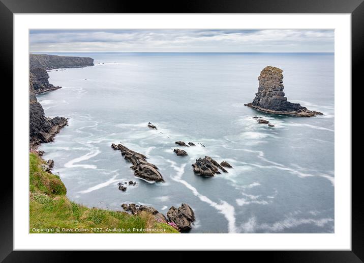 Sea Stack and the north coast cliffs of the loophead peninsular in County Mayo Framed Mounted Print by Dave Collins