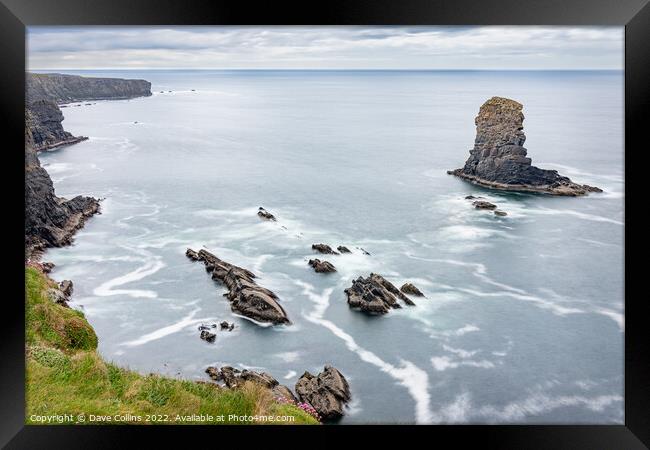 Sea Stack and the north coast cliffs of the loophead peninsular in County Mayo Framed Print by Dave Collins