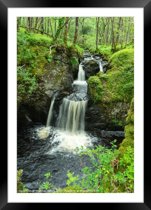 Waterfall at Wood of Cree, Dumfries & Galloway Framed Mounted Print by Heather Athey