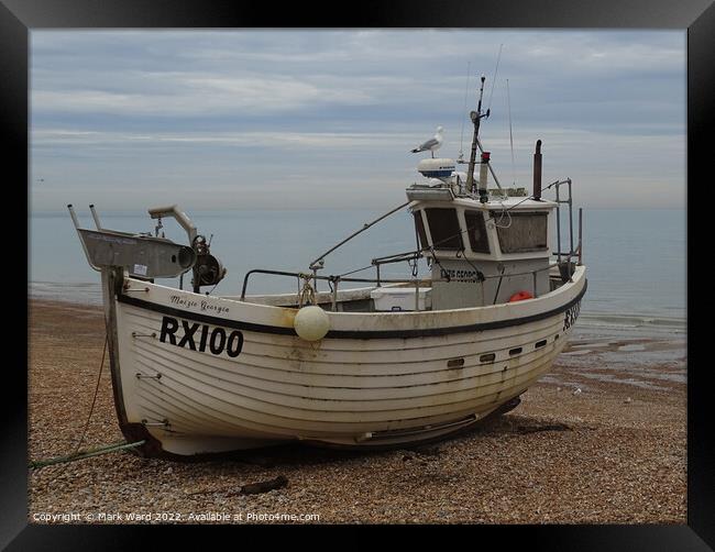 RX100 of the Hastings fishing fleet. Framed Print by Mark Ward