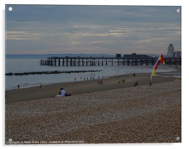 Early Summer evening on Hastings beach Acrylic by Mark Ward