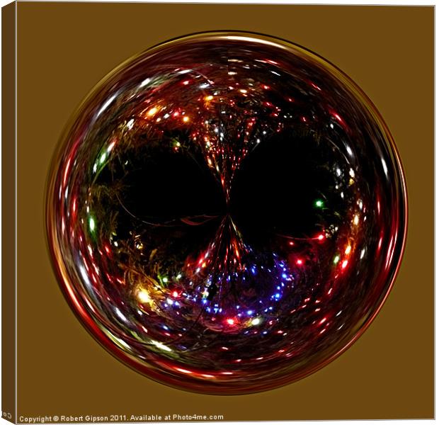 Spherical Christmas lights paperweight Canvas Print by Robert Gipson