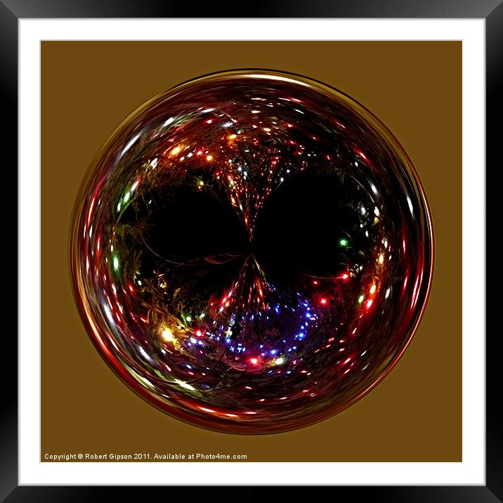 Spherical Christmas lights paperweight Framed Mounted Print by Robert Gipson