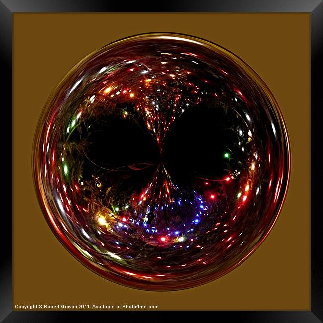 Spherical Christmas lights paperweight Framed Print by Robert Gipson