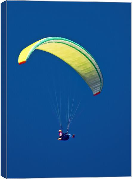Paraglider in Lanzarote Canvas Print by Joyce Storey