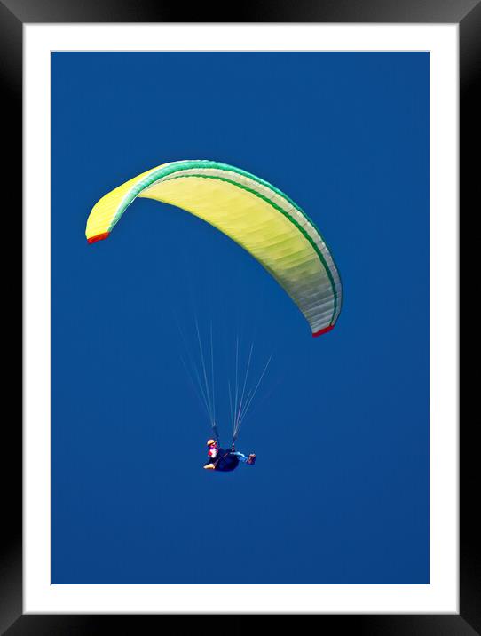Paraglider in Lanzarote Framed Mounted Print by Joyce Storey