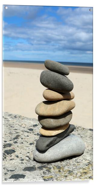 Stone Beach Art Acrylic by Sandra Day