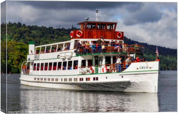 MV Swan Bowness on Windermere Canvas Print by Craig Yates