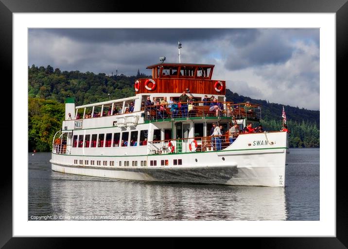 MV Swan Bowness on Windermere Framed Mounted Print by Craig Yates