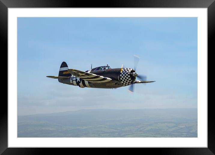 Republic Thunderbolt in flight Framed Mounted Print by Simon Westwood