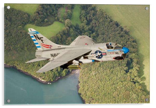 Ling-Temco-Vought A-7 Corsair II Acrylic by Simon Westwood