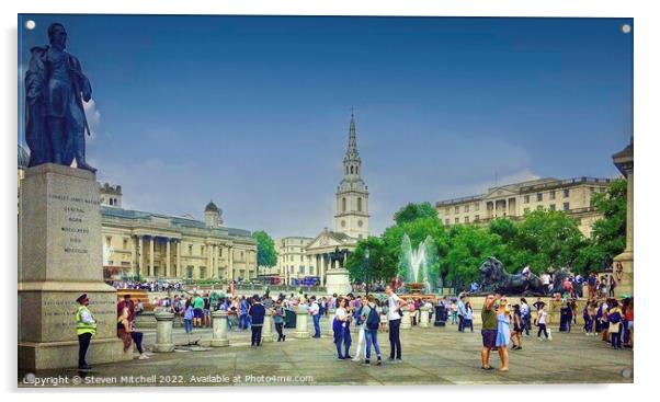 Trafalgar Square London Acrylic by Steven Mitchell
