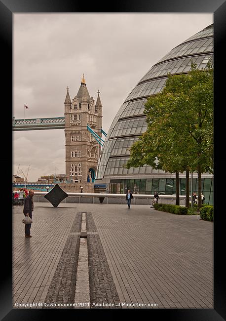 Tower Bridge and the Cityhall Framed Print by Dawn O'Connor