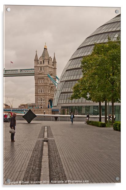 Tower Bridge and the Cityhall Acrylic by Dawn O'Connor