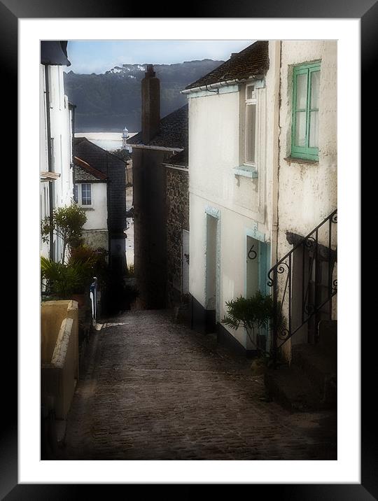 COBBLED STREET ST IVES Framed Mounted Print by Anthony R Dudley (LRPS)