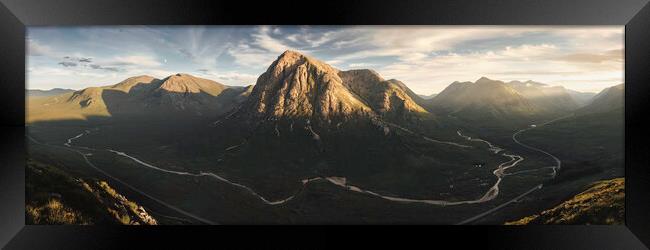 Glen Etive sunset panorama  Framed Print by Anthony McGeever