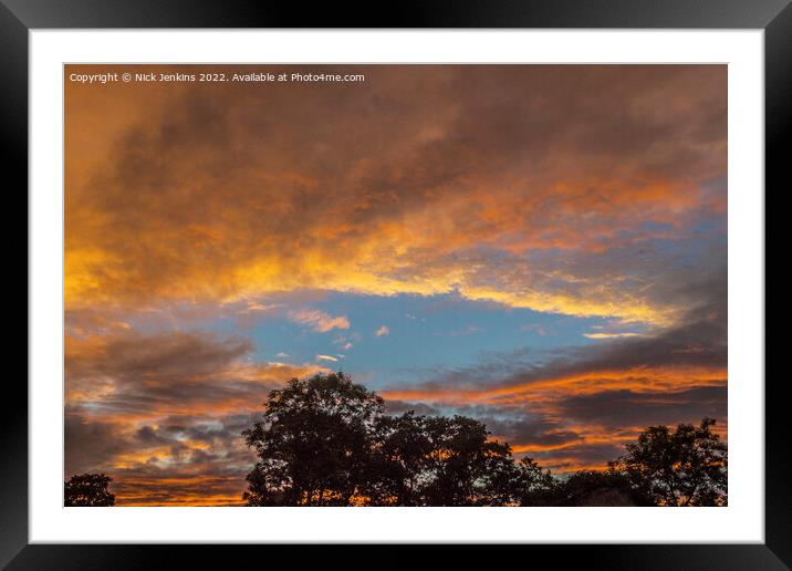Multi Coloured Clouds over Cardiff July Evening  Framed Mounted Print by Nick Jenkins