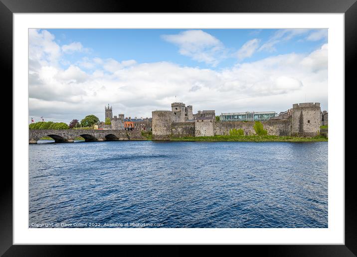 King John's Castle and Thomond Bridge over the River Shannon, Limerick, Ireland Framed Mounted Print by Dave Collins