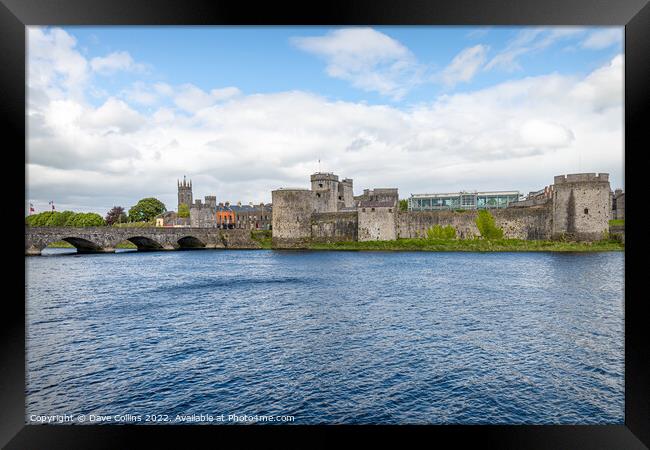 King John's Castle and Thomond Bridge over the River Shannon, Limerick, Ireland Framed Print by Dave Collins