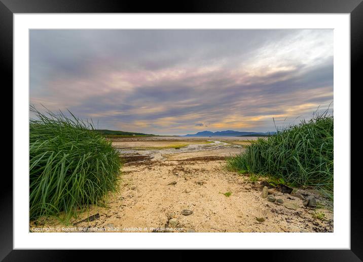Sunset on St. Ninians beach Bute Framed Mounted Print by RJW Images