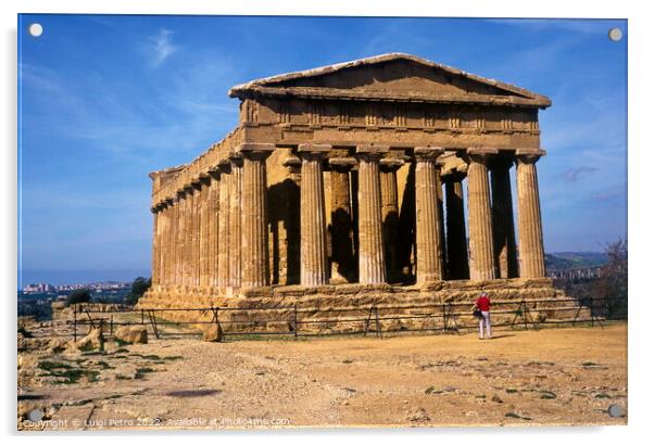 Concordia temple in Agrigento, Sicily, Italy Acrylic by Luigi Petro