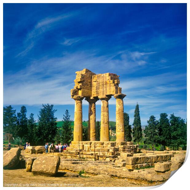 Castor and Pollux temple, Agrigento, Sicily, Italy Print by Luigi Petro