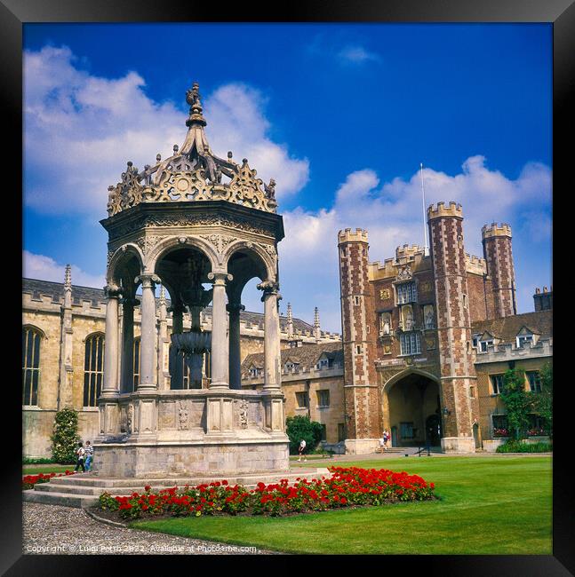 The Great Court, Trinity College, Cambridge,England. Framed Print by Luigi Petro