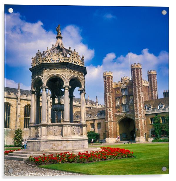 The Great Court, Trinity College, Cambridge,England. Acrylic by Luigi Petro