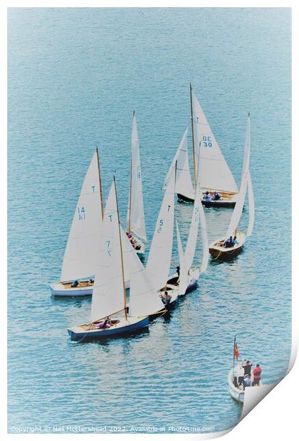 Troy Class Boats On The River Fowey. Print by Neil Mottershead