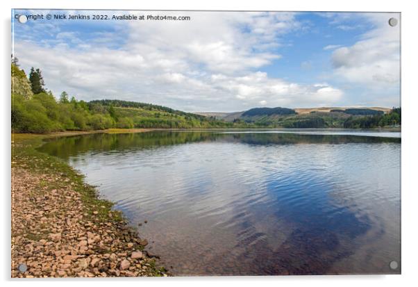 Pontsticill Reservoir Brecon Beacons Powys Acrylic by Nick Jenkins