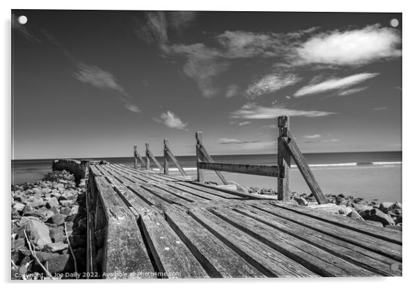 Old breakwater at Lossiemouth beach Acrylic by Joe Dailly