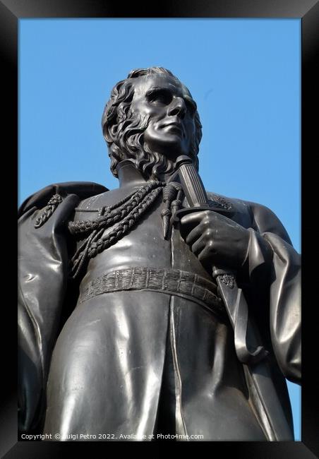 Close-up of Charles James Napier statue, Trafalgar Square, Londo Framed Print by Luigi Petro