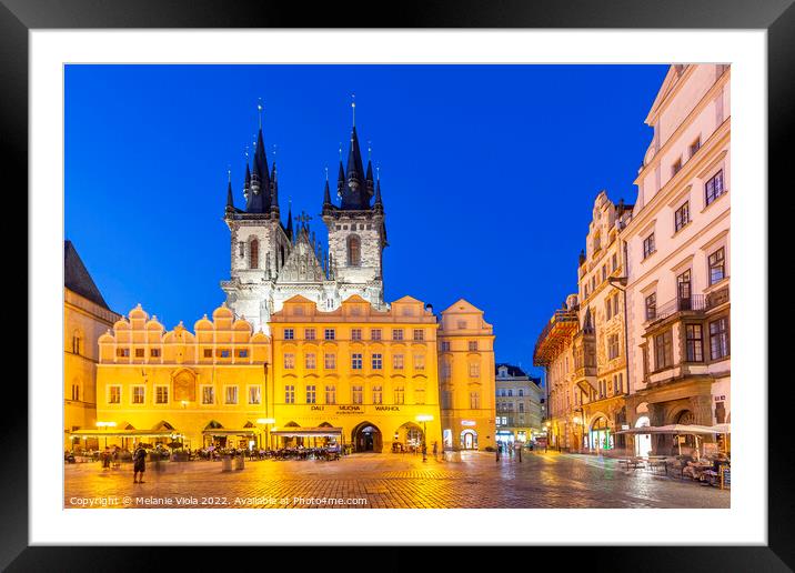 Týn Church and Old Town Square in Prague Framed Mounted Print by Melanie Viola