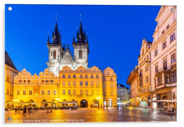Týn Church and Old Town Square in Prague Acrylic by Melanie Viola