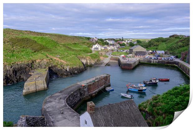 Porthgain Harbour in Pembrokeshire Print by Tracey Turner