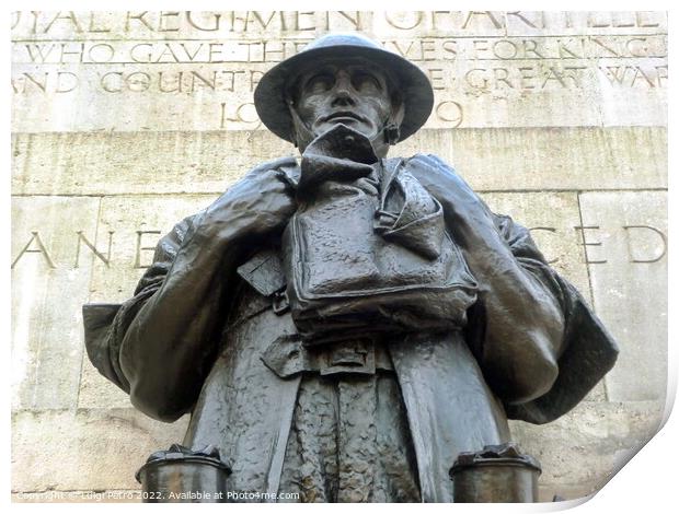 Close-up of the Royal Artillery Memorial, London, UK. Print by Luigi Petro