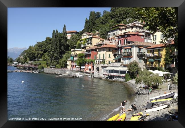 The small harbour of Varenna, Lake Como, Italy. Framed Print by Luigi Petro