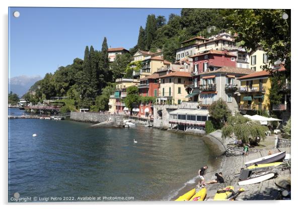 The small harbour of Varenna, Lake Como, Italy. Acrylic by Luigi Petro