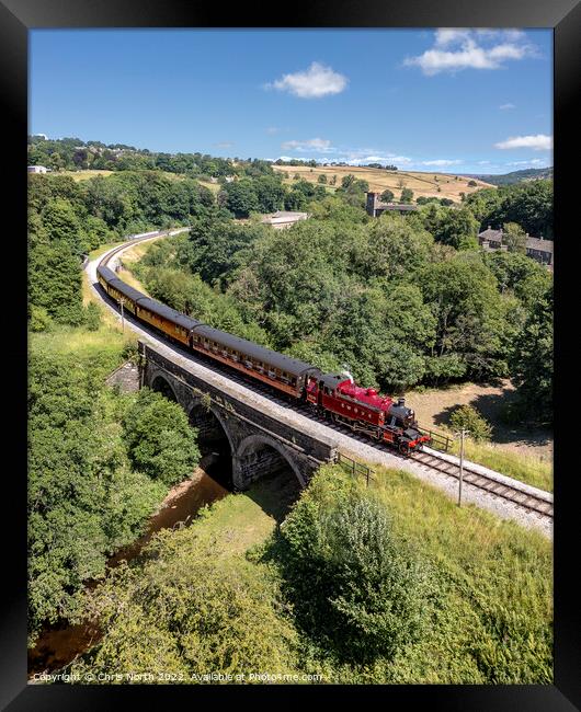 The little red train, Ivatt Class  on the Keighley and Worth Valley Railway. Framed Print by Chris North