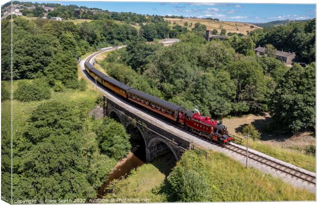 Ivatt Class steam train on the Keighley and Worth Valley Railway. Canvas Print by Chris North