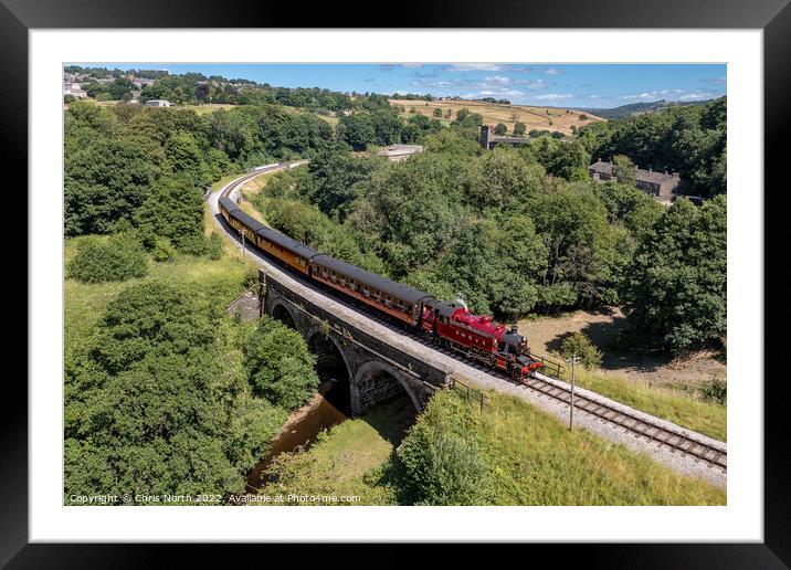 Ivatt Class steam train on the Keighley and Worth Valley Railway. Framed Mounted Print by Chris North