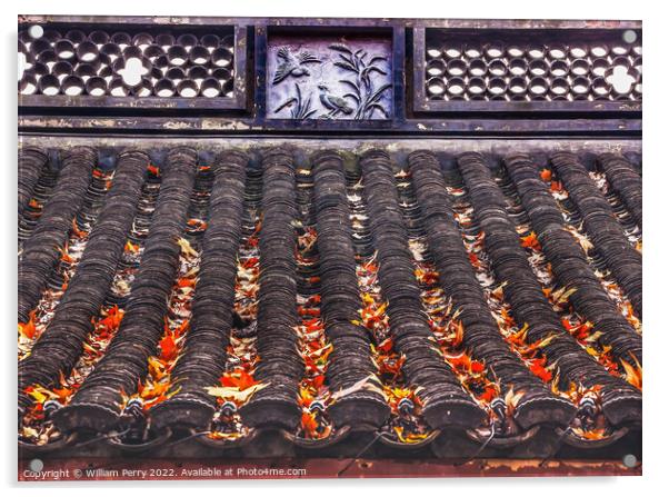 Ancient Chinese House Roof West Lake Hangzhou Zhejiang China Acrylic by William Perry