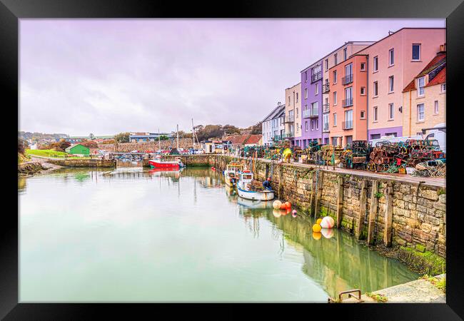 Colourful Harbour Framed Print by Valerie Paterson