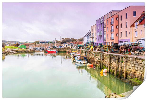 Colourful Harbour Print by Valerie Paterson