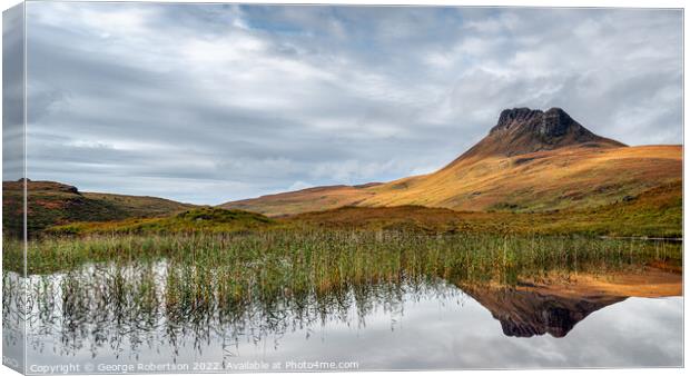Reflections of Stac Pollaidh Canvas Print by George Robertson