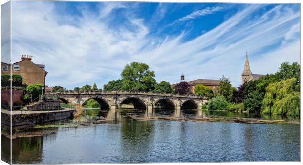 Majestic English Bridge Over the Serene River Canvas Print by Wendy Williams CPAGB