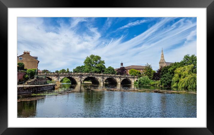 Majestic English Bridge Over the Serene River Framed Mounted Print by Wendy Williams CPAGB
