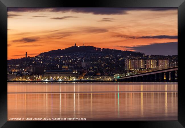 Dundee City Sunset Framed Print by Craig Doogan